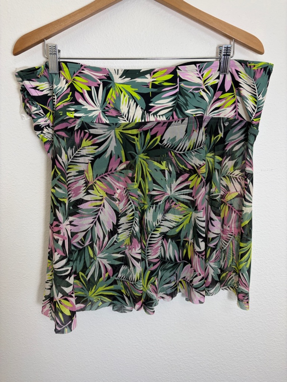 NWT Kona Sol Tropical Leaf Print Plus Size Swim Tankini Top - Picture 7 of 13